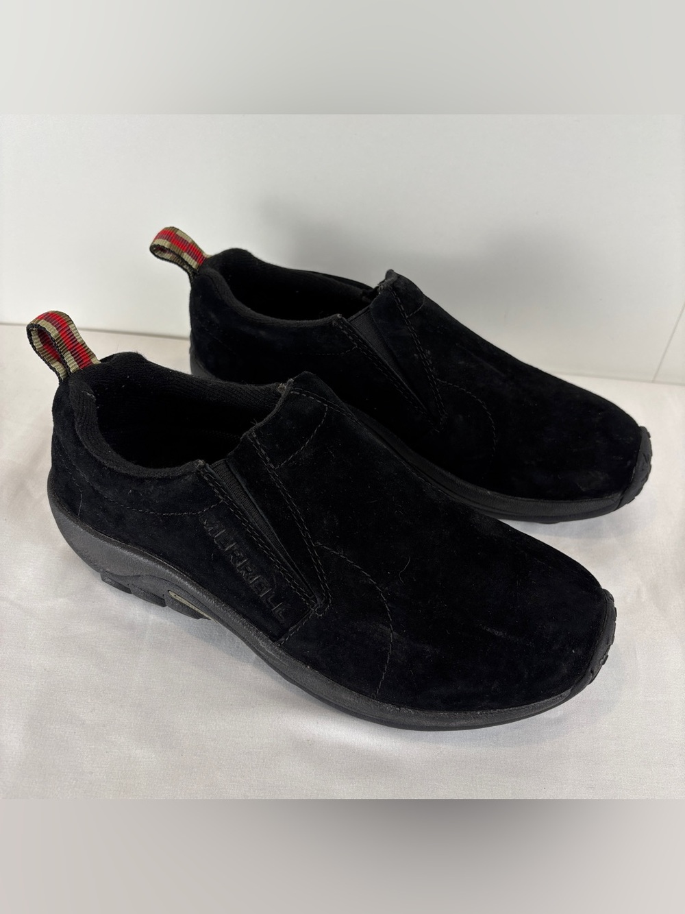 Merrell Women's 6.5 Jungle Moc Midnight Black Suede Casual Shoe Gorpcore Hiking